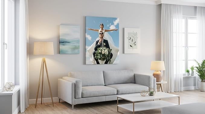 Custom Canvas Prints with Your Photos, Frameless Wall Art Canvas, Personalized Photo Print for Home Decor, Family & Pet Pictures, Gifts for Birthday & Anniversary, Made in USA (36"L x 24"W)