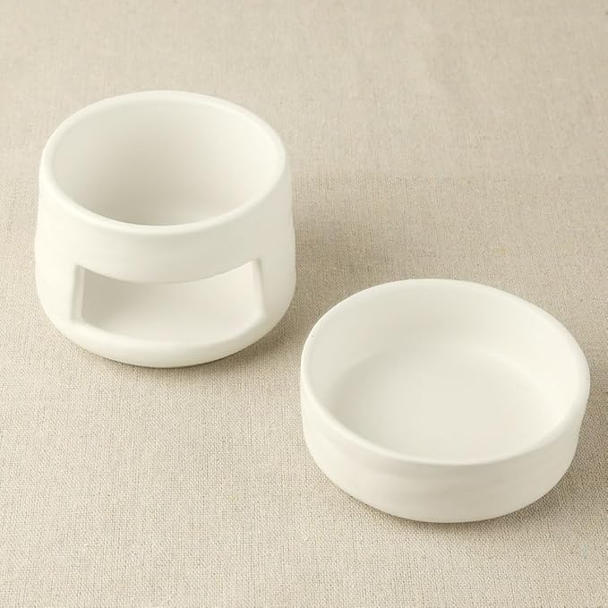Ceramic Essential Oil Burner Tealight Candle Holder Decorative Aroma Diffuser Separable Dark Green