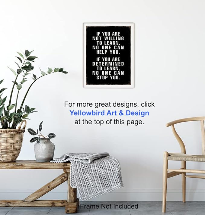Motivational Wall Art 11x14 - Office Wall Art - Classroom Motivational poster - Positive Quotes Wall Decor - Positive Sayings for Wall Decor - Entrepreneur Encouragement Gifts - Inspirational Quotes