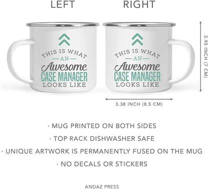 Andaz Press 11oz. Stainless Steel Campfire Coffee Mug Gift, This is What an Awesome Case Manager Looks Like, 1-Pack, Birthday Gift Ideas Coworker Him Her, Includes Gift Box