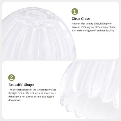 Tulip Lamp Shades Replacement, 5" Dia. * 4.25" H，0.394” Top Hole White Glass Sconce Shade Heavy and Thick for Table Lamp, 2 Pack