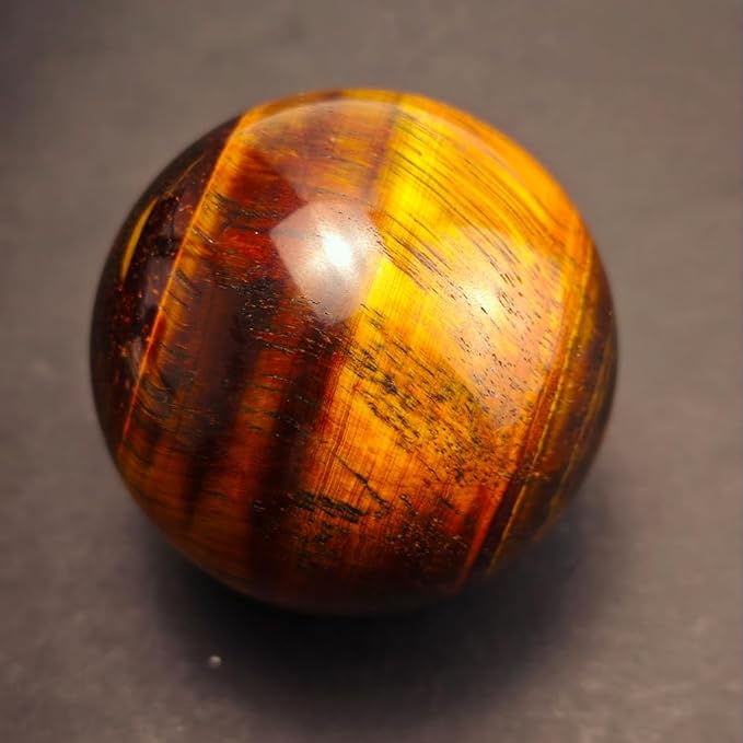 6-7CM/2.36-2.76inch Natural Crystal Red Tiger Eye Ball Quartz Massage Polished Spheres Reiki Healing Exquisite Room Decor Rock Ball Souvenirs Gift(Red Tige Eye, 60-70mm)