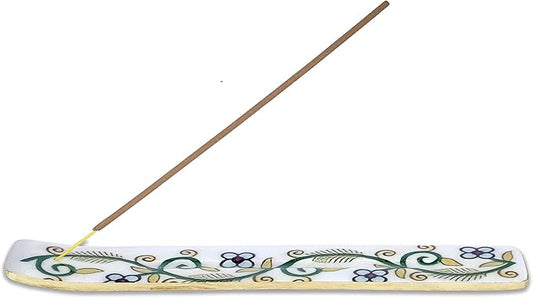 Yajna Traditional-Handmade-Burner Wooden-Incense-Stick-Strip-Holder Ash-Catcher-Stand for-Aromatherapy-Meditation-Yoga (Inner Peace) 10 Inches, Pack of 1