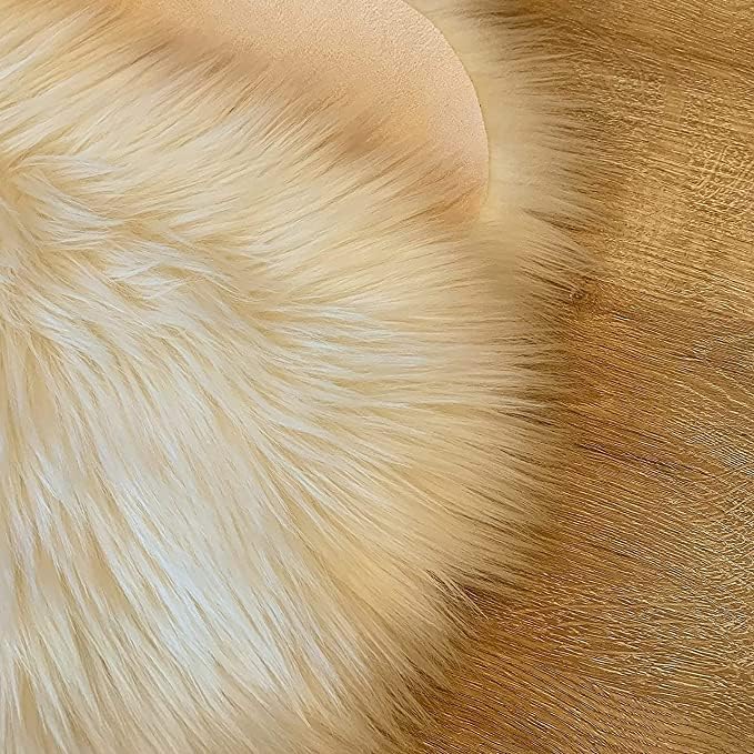 LAMBZY High Pile Super Soft Faux Sheepskin Rug (Cream, 3'x5')