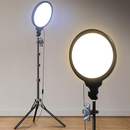 Ring Light Tripod for iPhone, 14" Selfie Ring Light with Tripod Stand and Phone Holder, Professional LED Circle Lighting for Video Recording, Conferencing, Makeup, Streaming, Tiktok, YouTube