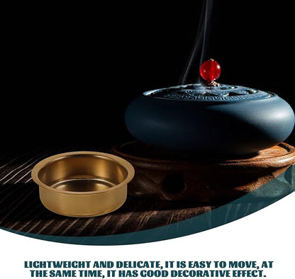 VOSAREA 6pcs Metal Incense Cone Burners Tea Light Tins Cups Tealight Holders Brass Incense Burner Plate Holder Empty Scented Candle Cup DIY Candle Holders for Party Wedding Table Decoration