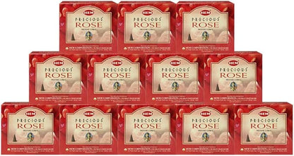 Precious Rose Incense Cones and Cone Incense Burner Bundle Insence Insense Hem Incense