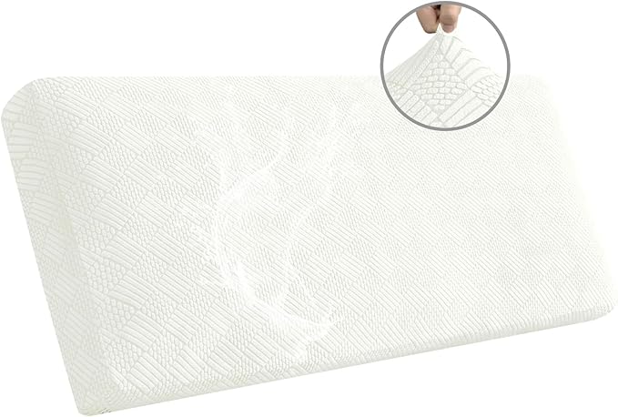 Easy-Going Waterproof Couch Cushion Covers for Couches and Sofas, Stretch Jacquard Sofa Seat Cover Replacement for Dogs, Pets & Kids, Durable Furniture Protector for Sofa Cushions, Ivory