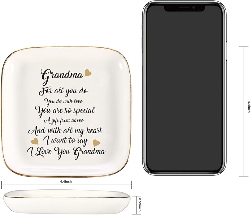 Scwhousi Ring Dish Jewelry Tray for Friend Mom Sister Maid of Honor,Birthday Mother's Day Christmas Gifts