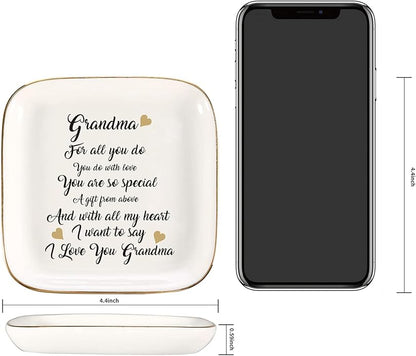 Scwhousi Ring Dish Jewelry Tray for Friend Mom Sister Maid of Honor,Birthday Mother's Day Christmas Gifts