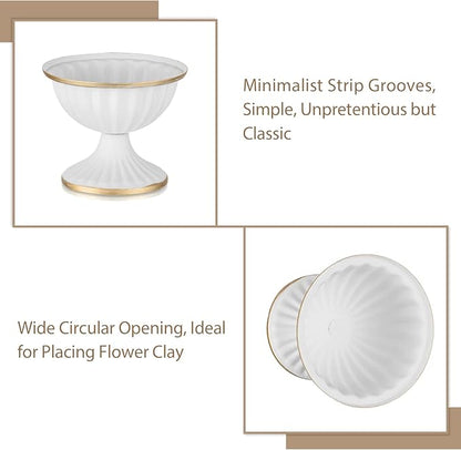 Sziqiqi Mini White Flower Arrangement Pots for Centerpiece Table Decorations Metal Vase Urn Planter Decor for Home Wedding Party Christmas (3.7IN-10PCS, White)