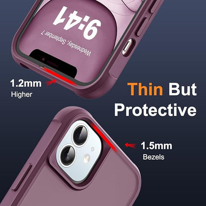 Compatible with iPhone 11 Case with Invisible Magnetic O-Ring Stand Military-Grade Translucent Case for iPhone 11 6.1" [Compatible with Mag-Safe][Great Grip Feeling], Wine Red