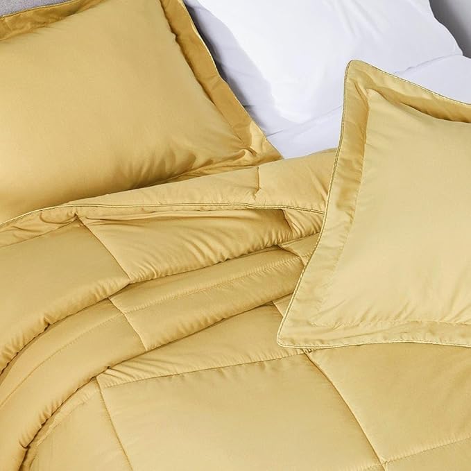 PeachSkinSheets Night Sweats: The Original 1500TC Soft Super King/Cal King Oversized Comforter Set Harvest Gold