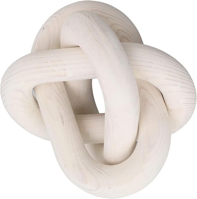 Pongnas Decorative Wood Chain Links for Home Dcor - Rustic Links for Living Room, Coffee Shop & More in Elegant (White)