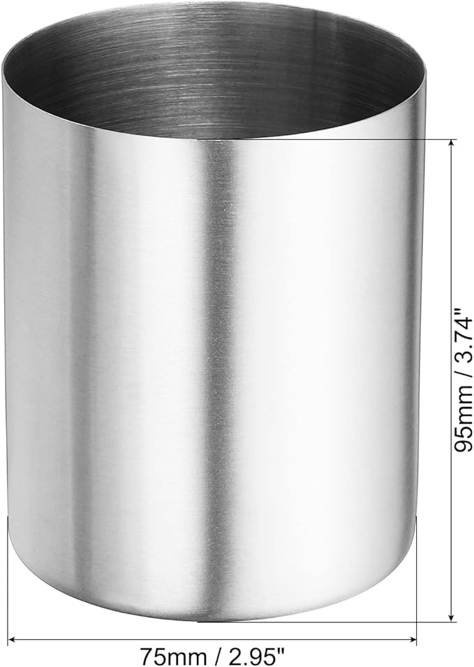 PATIKIL Pencil Holder, 2 Pack Pen Holder for Desk Stainless Steel Pencil Holders Cup Organizer Makeup Brush Holder for Desk Accessories, Silver