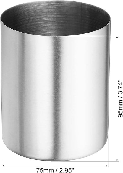 PATIKIL Pencil Holder, 2 Pack Pen Holder for Desk Stainless Steel Pencil Holders Cup Organizer Makeup Brush Holder for Desk Accessories, Silver