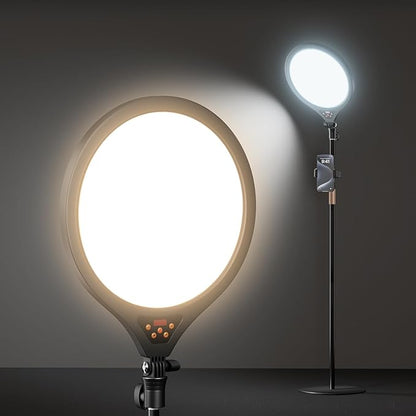 Ring Light with Stand and Phone Holder, 14" Professional Full-Screen Large Ring Light with 63'' Stand, Selfie Ringlight for Video Recording, Live Streaming, Makeup, Barber, YouTube, TikTok