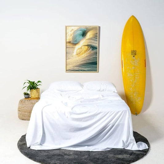 THE LAD COLLECTIVE 2.0 Bedding Set - 4 Piece Sheet & Pillow Case Set, Custom Blend, Soft, Comfortable, Temperature Regulating, & Easy-to-Use - (Twin XL, Malibu White)
