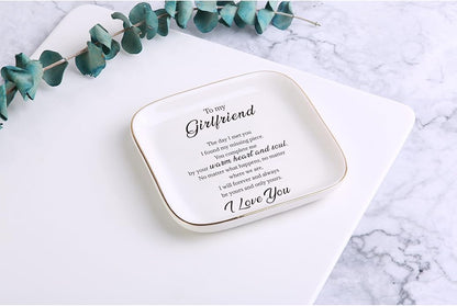 Scwhousi Ring Dish Jewelry Tray for Friend Mom Sister Maid of Honor,Birthday Mother's Day Christmas Gifts