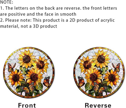 8 Inch Acrylic Window Hanging, Forget Me Not Flower Stained Glass Suncatcher, Window Decor, Plant Lover Gift for Women, Best Friend, Family, Colleague, Classmate (231)