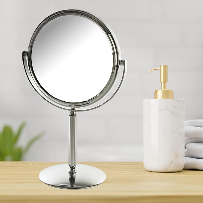 Small 5X Magnifying Mirror - 5.5" Makeup Mirror in Chrome Finish - Model MC105C