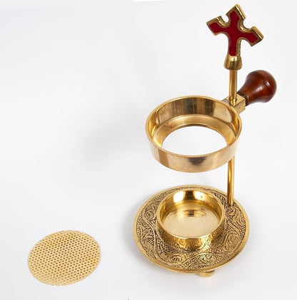 Christian Incense Burner, Cross Incense Holder - Tea Light Candle or Charcoal Resin Heated for Home Decor, Beautiful Adjustable Design for Worship and Spiritual Gifts, Offering a Calming Atmosphere.