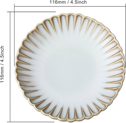 Ceramic Jewelry Dish, Decorative Tray for Rings Earrings Necklaces Bracelet Watch Keys, 4.50" Trinket Tray as Gifts for Women (Reactive Wave)