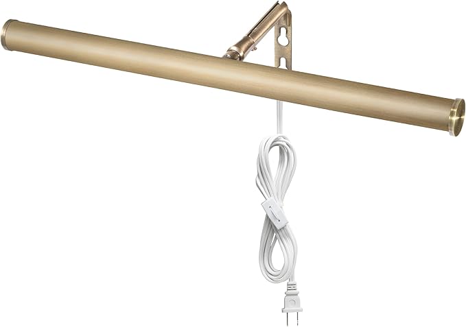 Maxxima 14 in. LED Picture Light - Integrated LED Display Wall Light, 3000K Warm White, 200 Lumens, Includes On/Off Switch, Adjustable Decor Light for Indoor Art Display - Antique Brass Finish