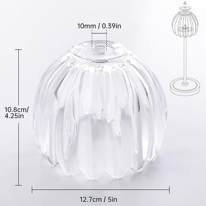Tulip Lamp Shades Replacement, 5" Dia. * 4.25" H，0.394” Top Hole Clear Glass Sconce Shade Heavy and Thick for Table Lamp, 2 Pack