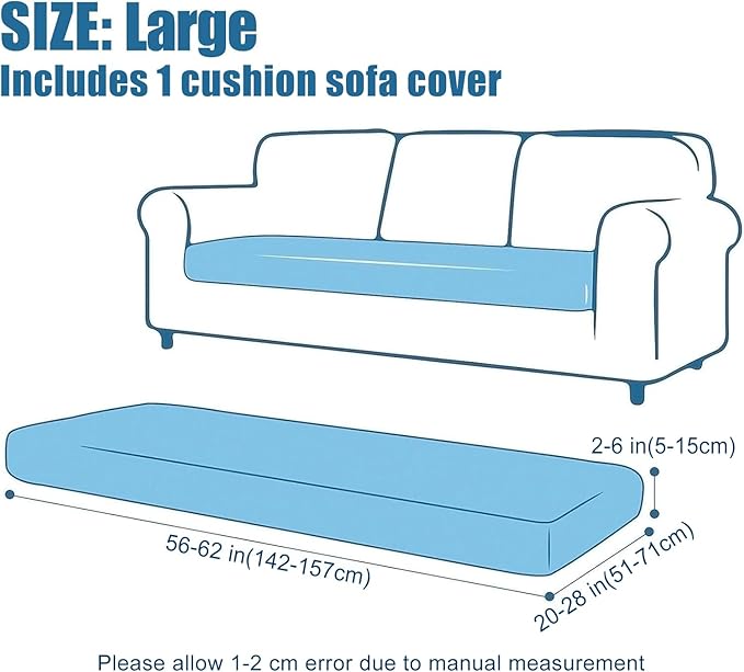 Smiry Waterproof Couch Cushion Covers, Stretch Jacquard Sectional Couch Covers, L Shape Chaise Lounge Sofa Slipcover, Washable Elastic Furniture Protector for Pets, Kid (Large, Dark Grey)