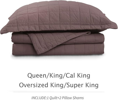 100% Cotton Quilt Sets Oversized King Size - Soft Lightweight Quilt for Bed Bedding Set for Bedroom Decor-Bedspread in Geometric Pattern with 2 Pillow Shams for All Season, 120x120 inches