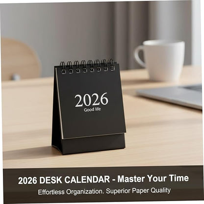 Flip Calendar for Desk 2026, 4-Inch Mini Desk Calendar with Stand for Office Planning and Date TrackingHome Decor
