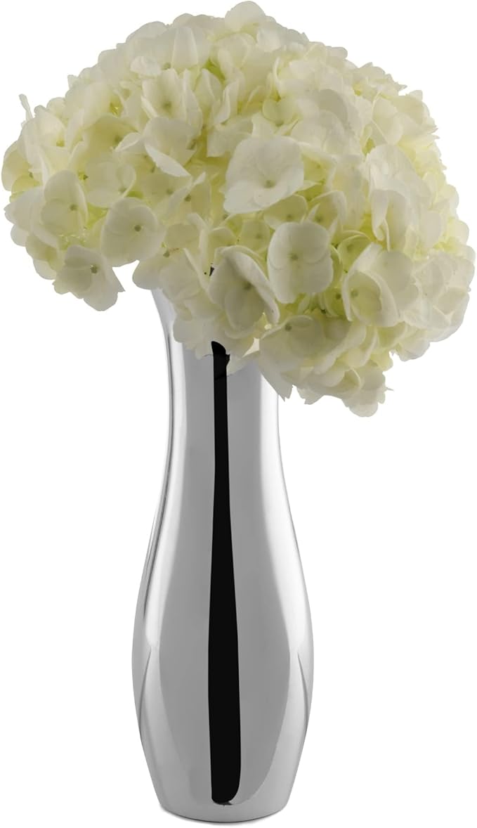 Nambé Stryker Vase – 9 Inch Sculptural Alloy Vase with Hourglass Curves, Modern & Elegant Feminine Silhouette for Flower Arrangements & Decorative Table Display – Stylish Home Accent Décor