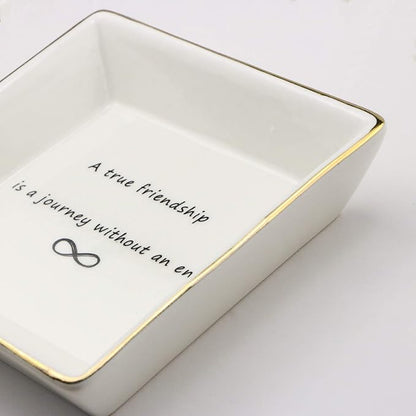 JoycuFF Friend Jewelry Dish Home Decor Trinket Dish- Best Friendship Gifts-Cute Classy Fashion Gifts for Birthday Chrismas Women Men
