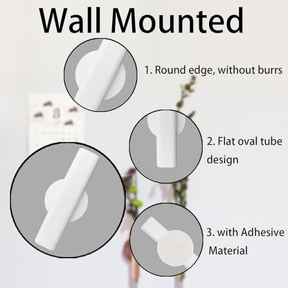 7" Wall-Mounted Flower Tube, Top/Bottom Open Vase, Wall Metal Flower Tube Decoration Holder for Flower Display, Home Office Living Room Bedroom Decoration with Adhesive Material, 2pcs(White)
