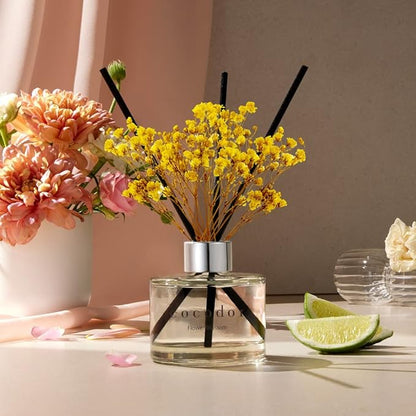 COCODOR Preserved Real Flower Reed Diffuser/Rose Perfume / 6.7oz(200ml) / 2 Pack/Reed Diffuser Set, Oil Diffuser & Reed Diffuser Sticks, Home Decor & Office Decor, Fragrance and Gifts