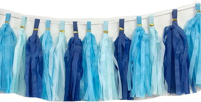 30pcs Paper Tassels Garland Banner Tissue Paper Tassel DIY Hanging Paper Decorations Party Tassel Garland Decor Baby Shower Nursery Wedding Festival Baby Shower Decoration(30, Blue Pack)
