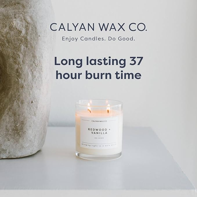 Calyan Wax Co. Pumpkin & Spices 2 Wick Scented Candle - 37 Hour Burn - Luxury Non Toxic Soy Wax Candles - Long Lasting Large Glass Jar Candle for Home - 8.8oz
