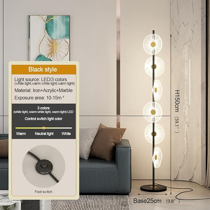 Nordic Modern Floor Lamp Fashion Luxury Family Iiving Room Bedroom Study Villa Hotel LED Creativity Decorative Standing Light (Style 35)