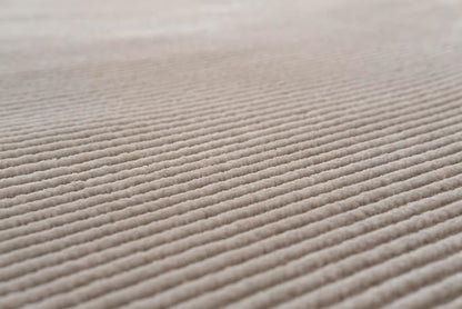 Revival Rugs Stripe 3'11"x6'1" Machine Washable Area Rug for Kitchen Bedroom - 100% Recycled Oeko-TEX Certified, Medium Pile, Taupe