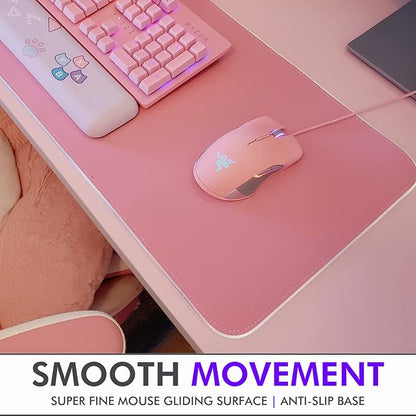 Tilted Nation Pink Mouse Pad | RGB Gaming Mouse Pad Pink (Create Your Dream Setup) Large LED Mousepad Mats for Desk with 8 Light Modes, Smooth Gliding, and Easy to Clean - Girl Gaming Accessories