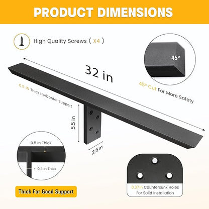 Hidden Countertop Support Bracket 32 Inch 2 Pack Heavy Duty Granite Support Bracket for Kitchen Island Bar Top Countertop