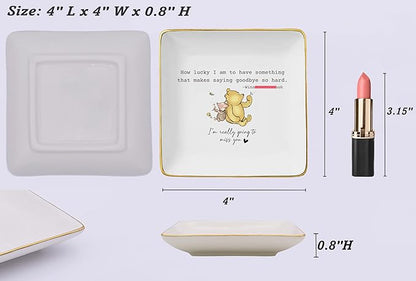 NZY Neighbors Moving Gift,Best Friends Leaving Gift,Colleague Coworker Going Away,New Job,Farewell,Promotion,Retirement Present-Ceramic Jewelry Tray Trinket Holder Ring Dish