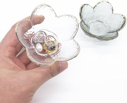 Small Ring Dish Jewelry Bowl, Glass Jewelry Dish Trinket Bowl, Crystal Ring Holder Dish Jewelry Plate, Nightstand Decor Jewelry Holder Dish, Engagement Gift Jewelry Tray Dish for Rings, Keys