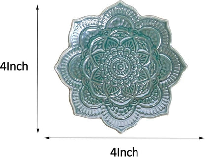 PUDDING CABIN Green Mandala Ring Dish, Birthday Gift for Mom Female Women Friend Girls