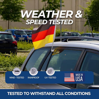 Custom Car Flag by DreamController - Personalized Flag with Your Photo, Text or Logo – Durable, Fade-Resistant, Weatherproof Window Flag for Cars, Parades, Sports & Outdoor Events - 12x17