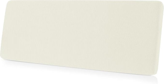 CHUN YI Stretch Couch Cushion Cover Suitable for 3 Settee, Individual Replacement Sofa Seat Slipcover with Elastic Spandex Jacquard Fabric(Large,Ivory White/Cream)