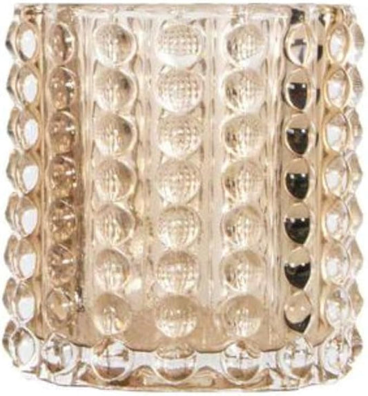 Zoe Medium Hobnail Vase — Sophisticated Amber Color — by Alice Lane Home Collection — Beautiful Raised Polka Dot and Bubble Design — Warm and Soft for Kitchen and Living Spaces