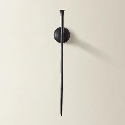 Z Gallerie One Piece Aspar Wall Sconce Long Candle Holder in Black Finish, Retro Chic Wall Decor for Living Room,Vintage Candle Wall Sconce with Timeless Appeal(Candles not Included)