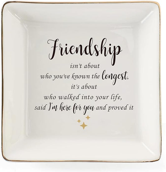 HOME SMILE Ceramic Ring Dish Jewelry Tray for Mom Sister Friends